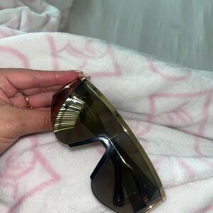 Versace Gold and Black Oversized Sunglasses